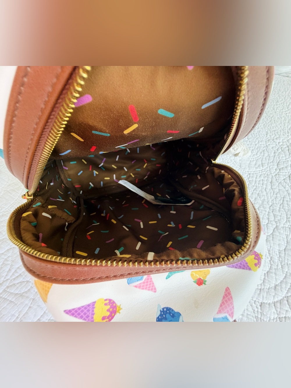 Disney Loungefly Princess Ice Cream Cones Mini Backpack Sprinkles Waffle Cone - Picture 12 of 16